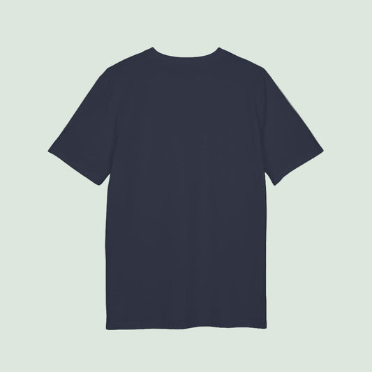 camiseta organica certificada gots azul marina espalda