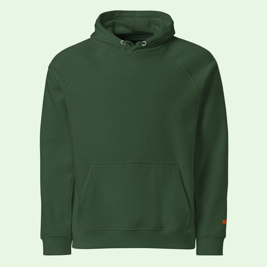 gots unisex sustainable hoodie in bottle green front