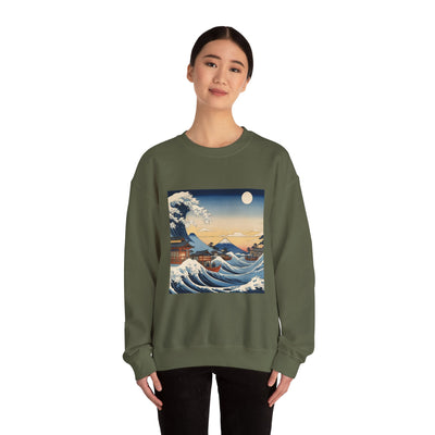 Sudadera de cuello redondo Great Wave - Estilo Ukiyo-e de Hokusai