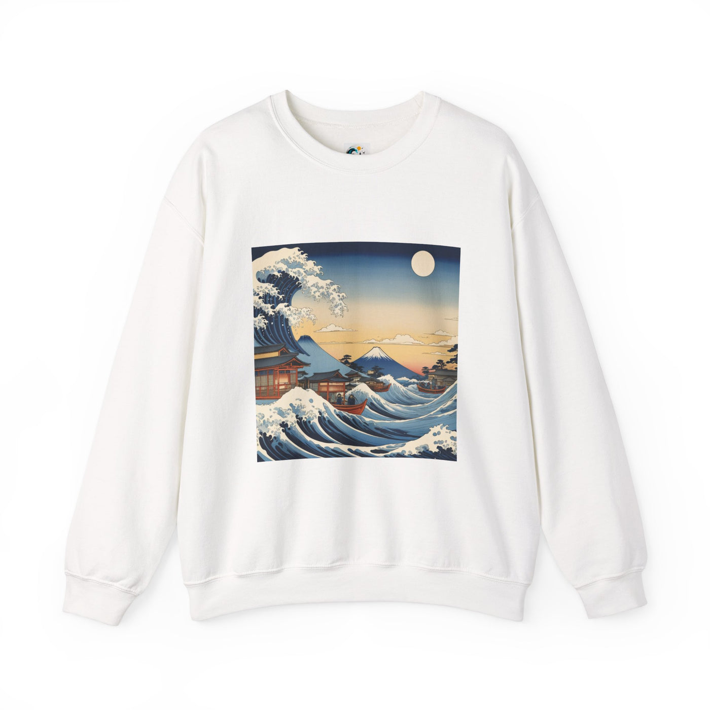 Sudadera de cuello redondo Great Wave - Estilo Ukiyo-e de Hokusai