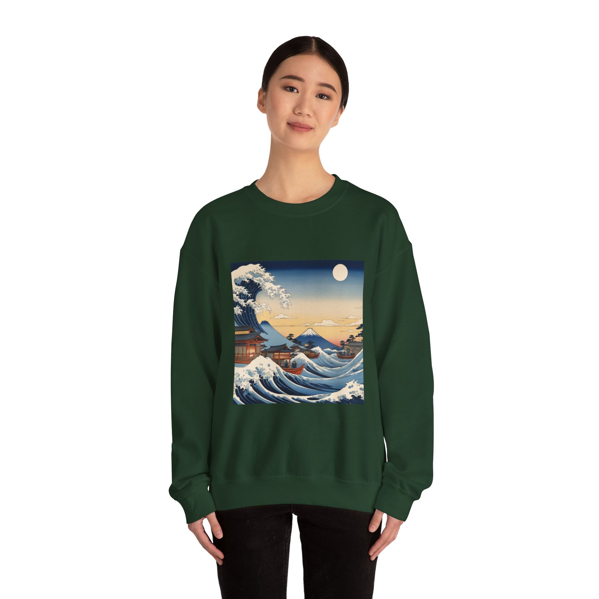 Sudadera Crewneck Great Wave - Estilo Ukiyo-e de Hokusai by AUNTI