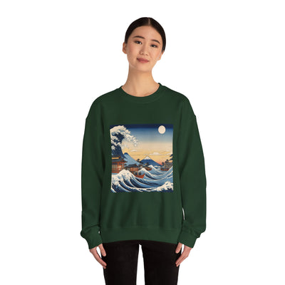 Sudadera de cuello redondo Great Wave - Estilo Ukiyo-e de Hokusai