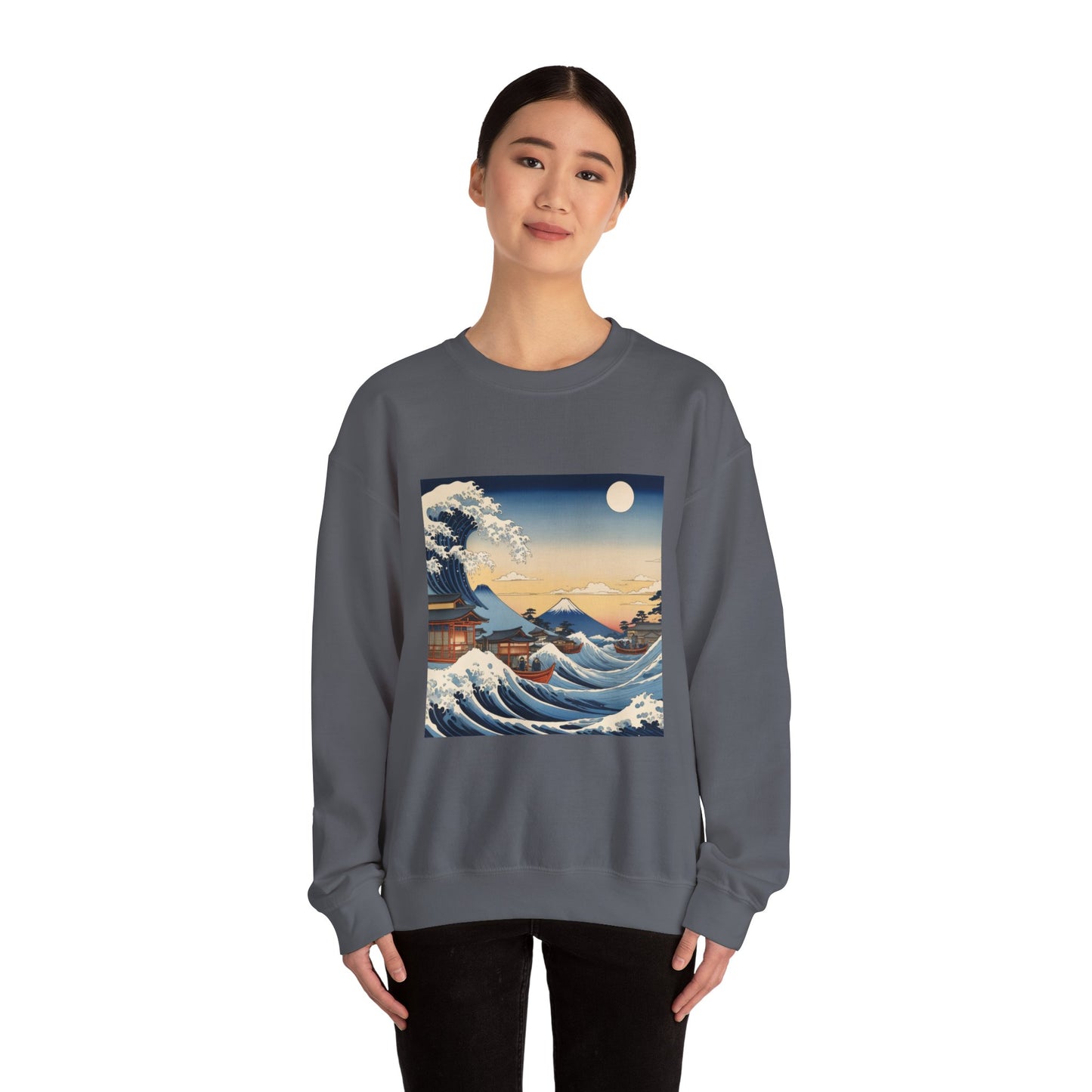 Sudadera Crewneck Great Wave - Estilo Ukiyo-e de Hokusai by AUNTI