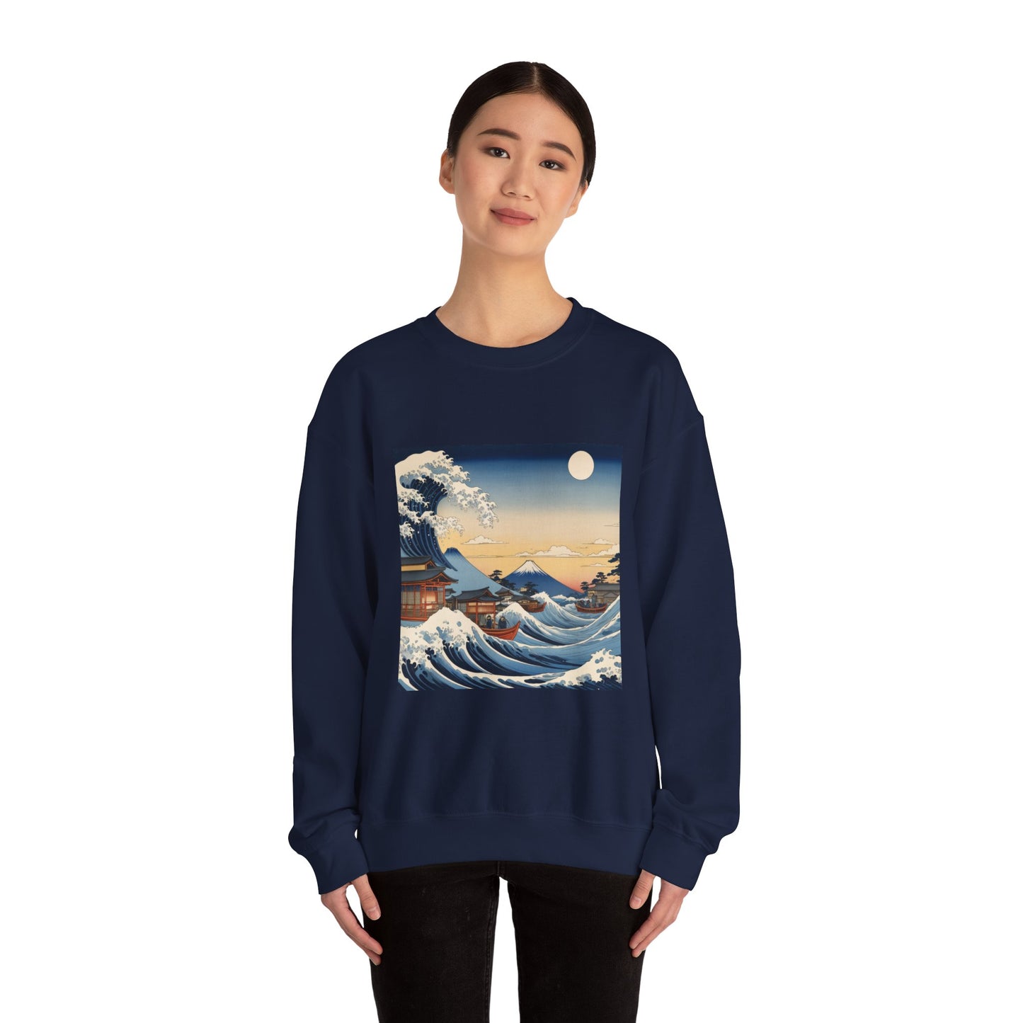Sudadera Crewneck Great Wave - Estilo Ukiyo-e de Hokusai by AUNTI
