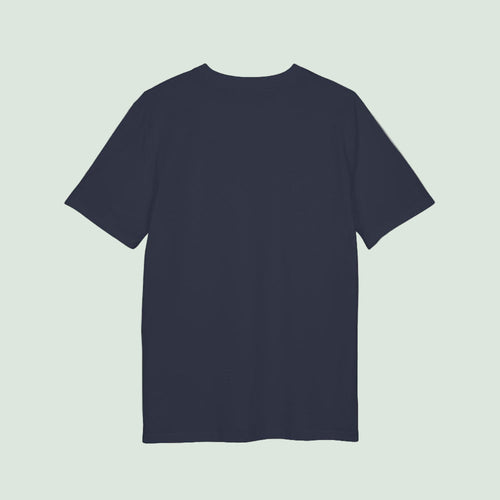 camiseta organica certificada gots  azul marina espalda