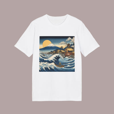 camiseta-organica-blanca-con-diseño-gran-ola-japonesa-hokusai-aunti