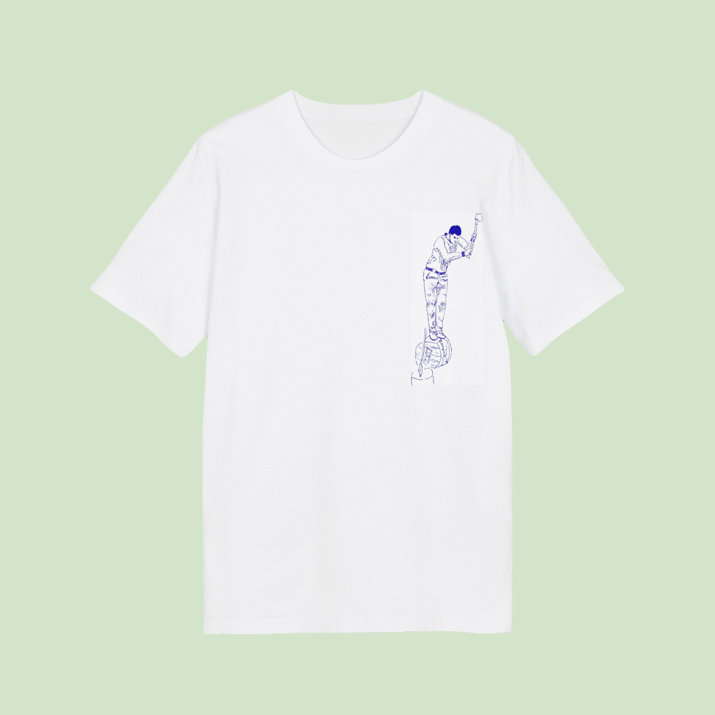 ecologic white tee with aizkolari design by AUNTI