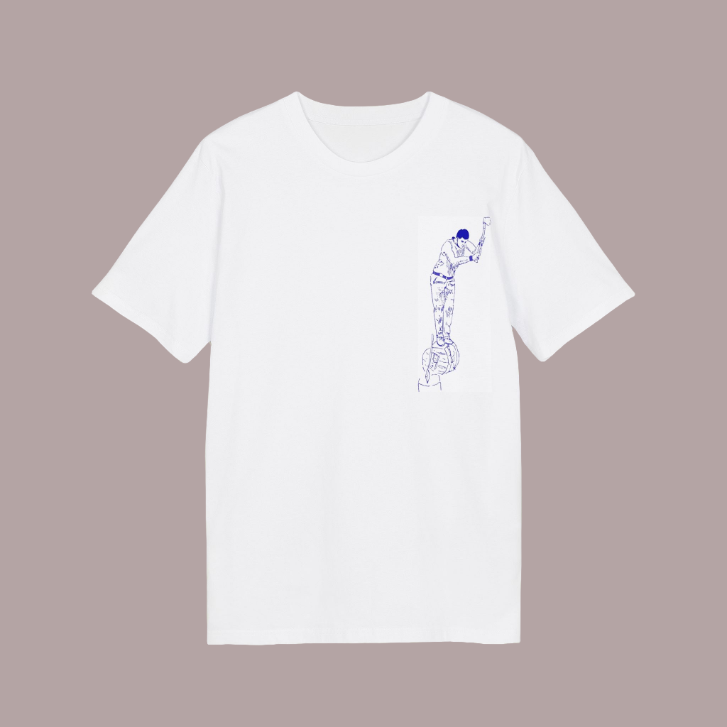 ecologic white tee with aizkolari design by AUNTI