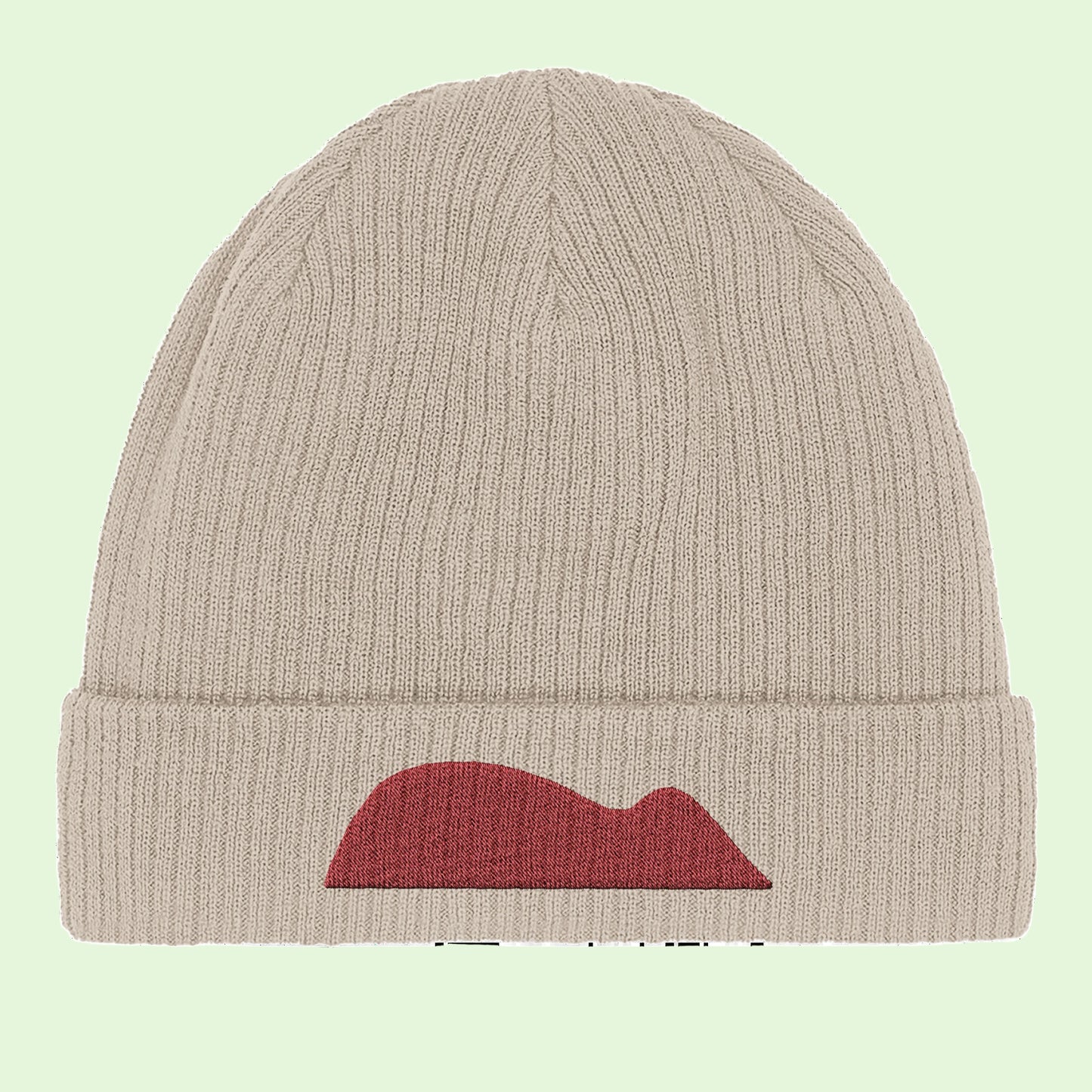 organic cotton beanie with raton de getaria embroidered design by Aunti