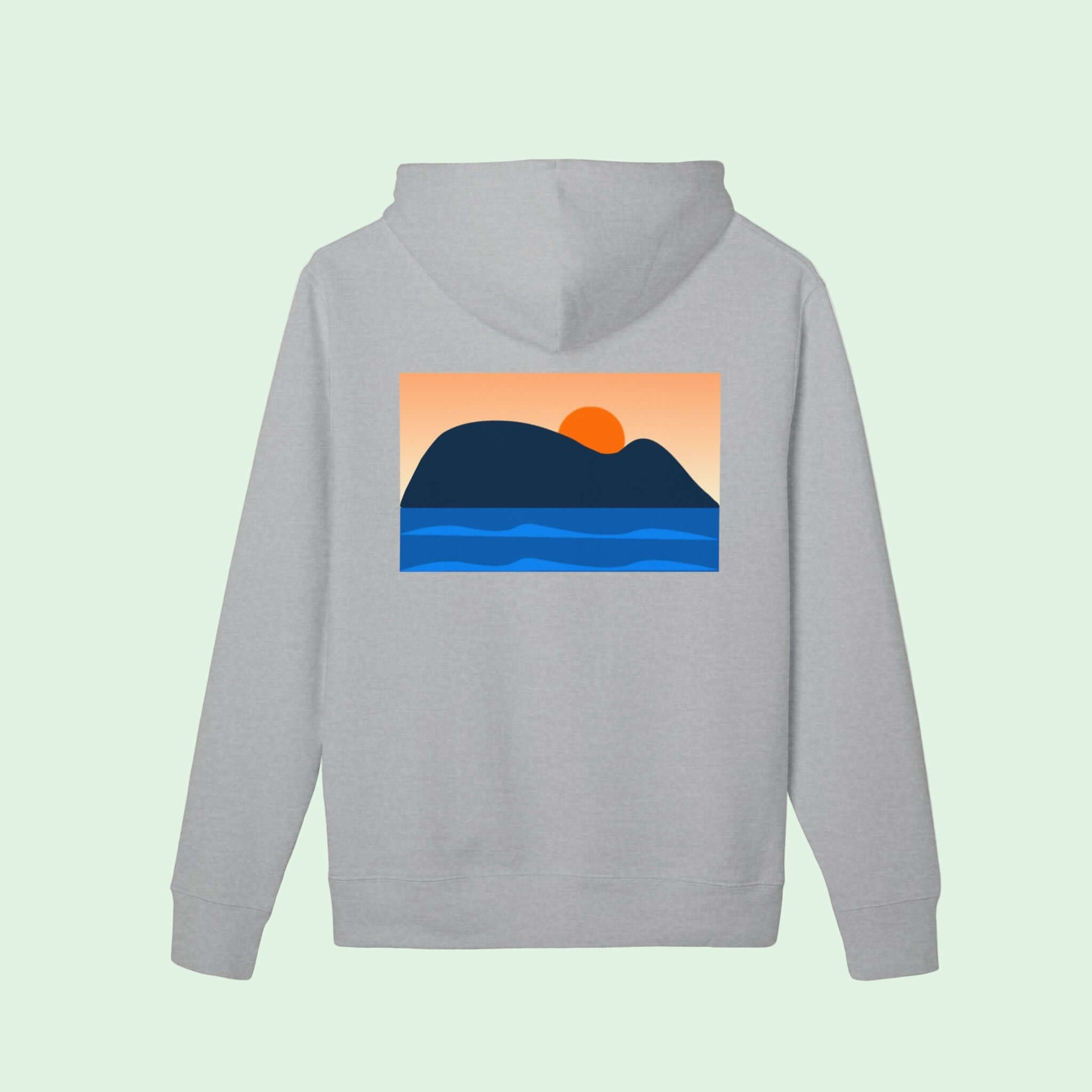 organic cotton gots certified in heather grey with minimalist design of the raton of getaria back by Aunti
