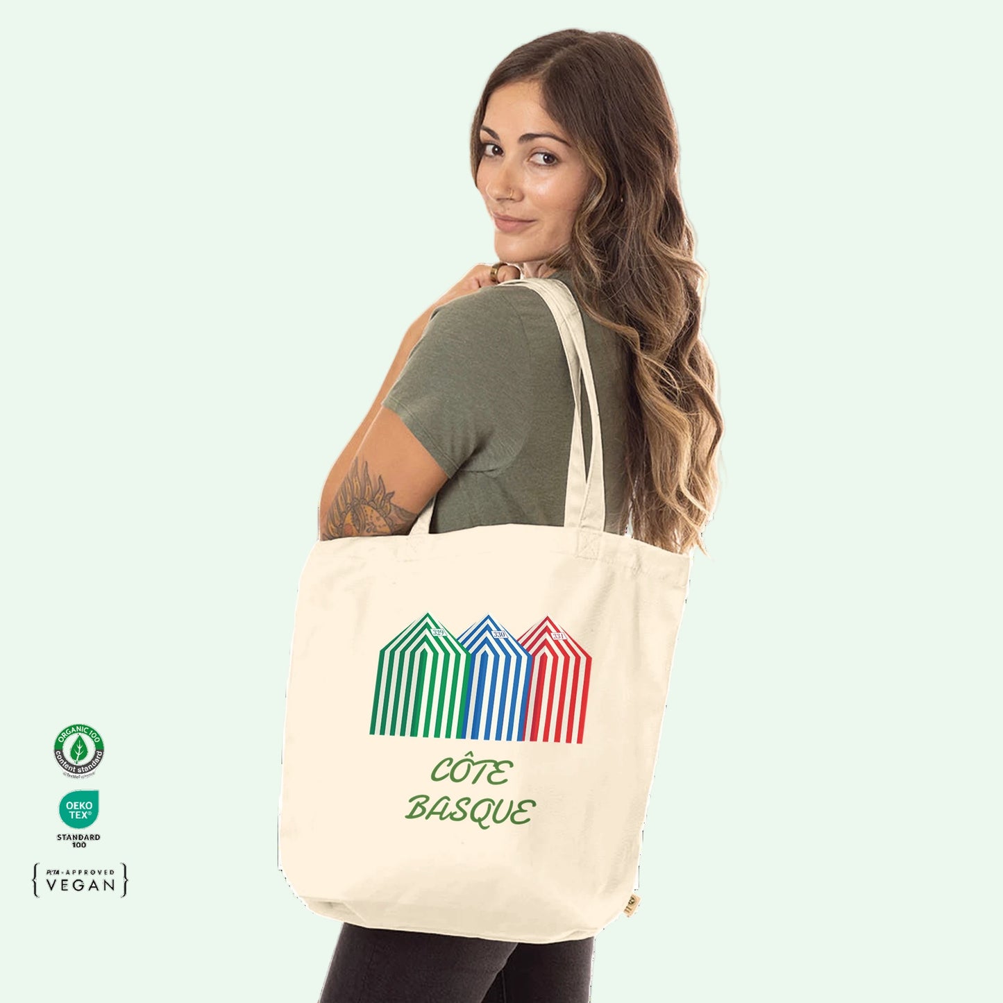 organic tote bag with cote basque design by Aunti