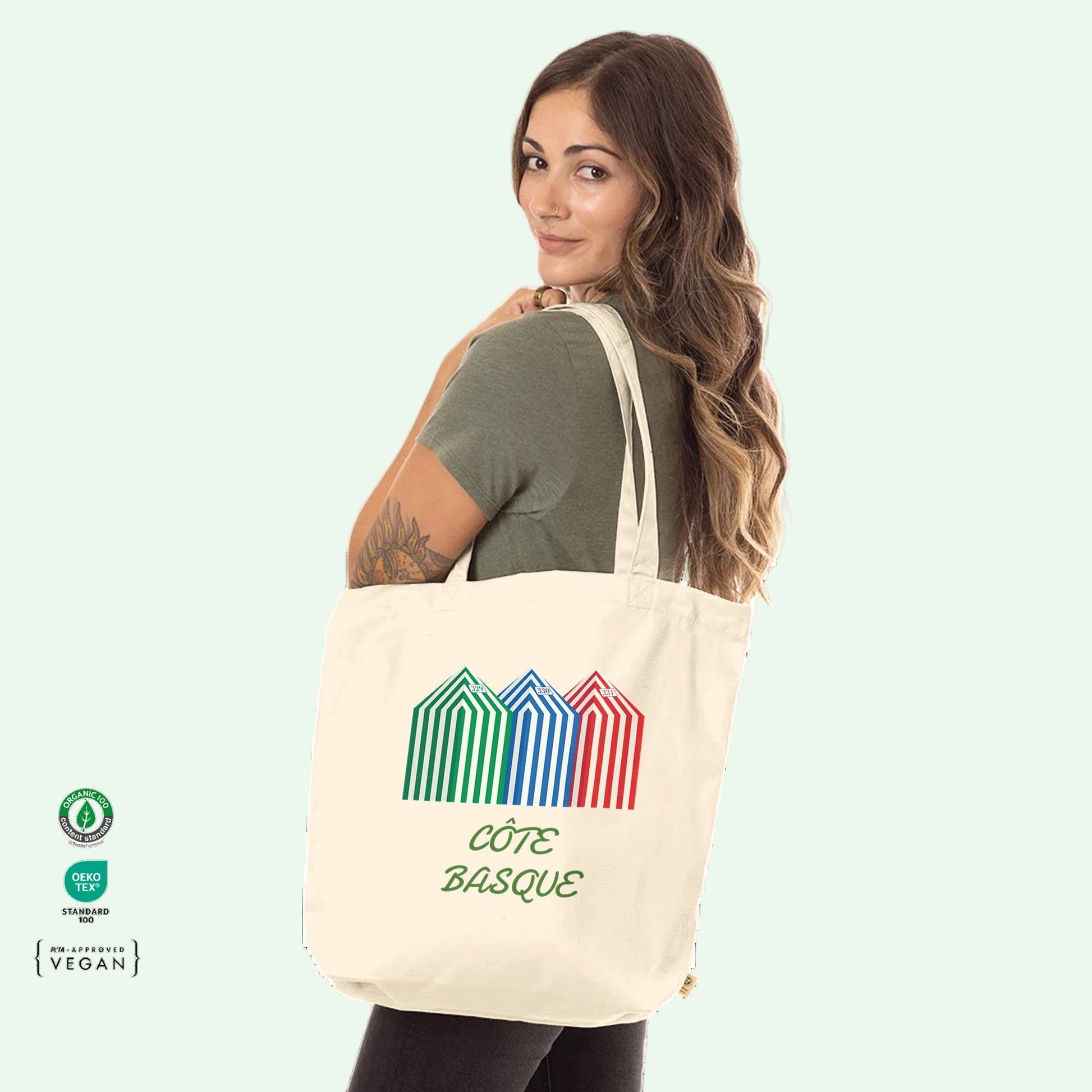 organic tote bag with cote basque design by Aunti