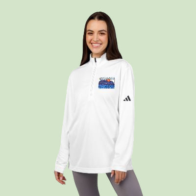 quarter-zip-pullover-in-white-with-embrodery-of-the-raton-de-getaria by Aunti