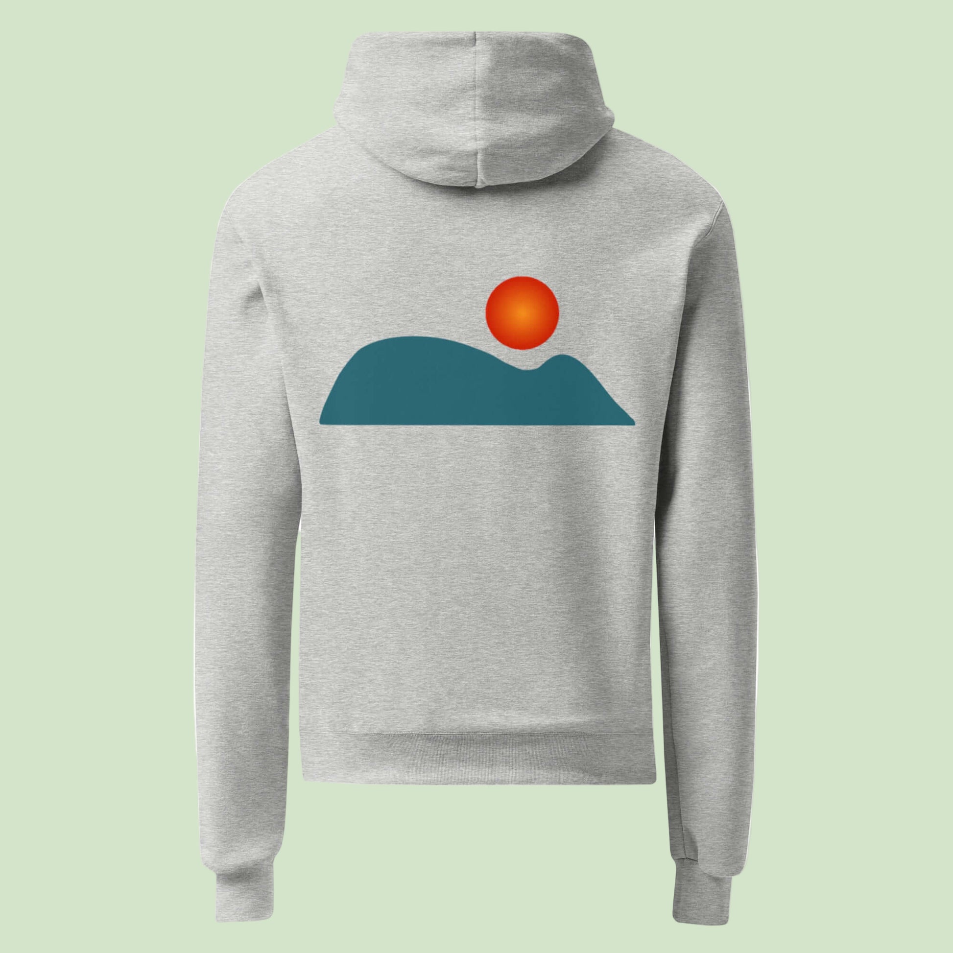 Unisex light grey AUNTI HOODIE with Raton de getaria back design