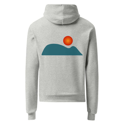 Unisex light grey AUNTI HOODIE with Raton de getaria back design