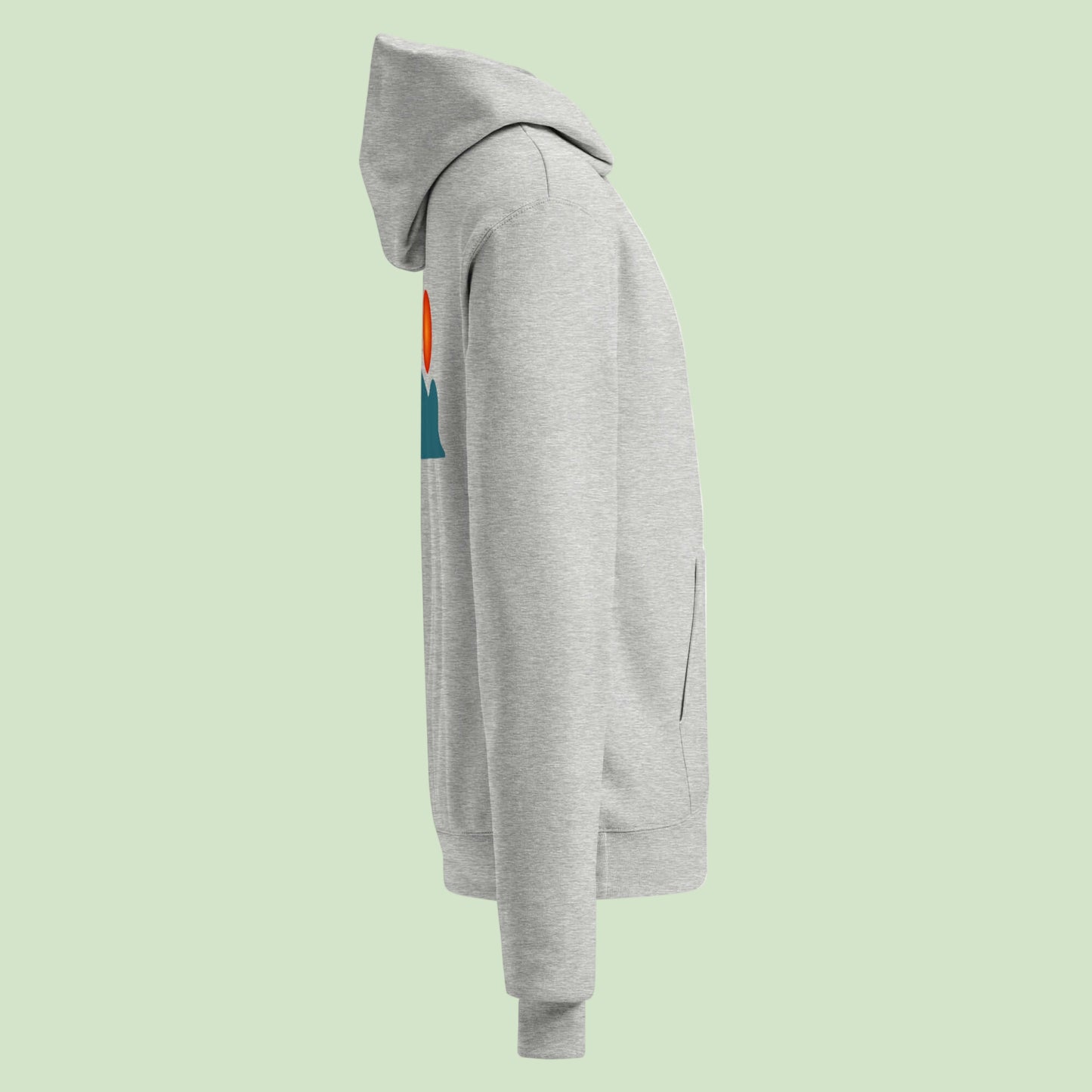 unisex champion hoodie light steel right view