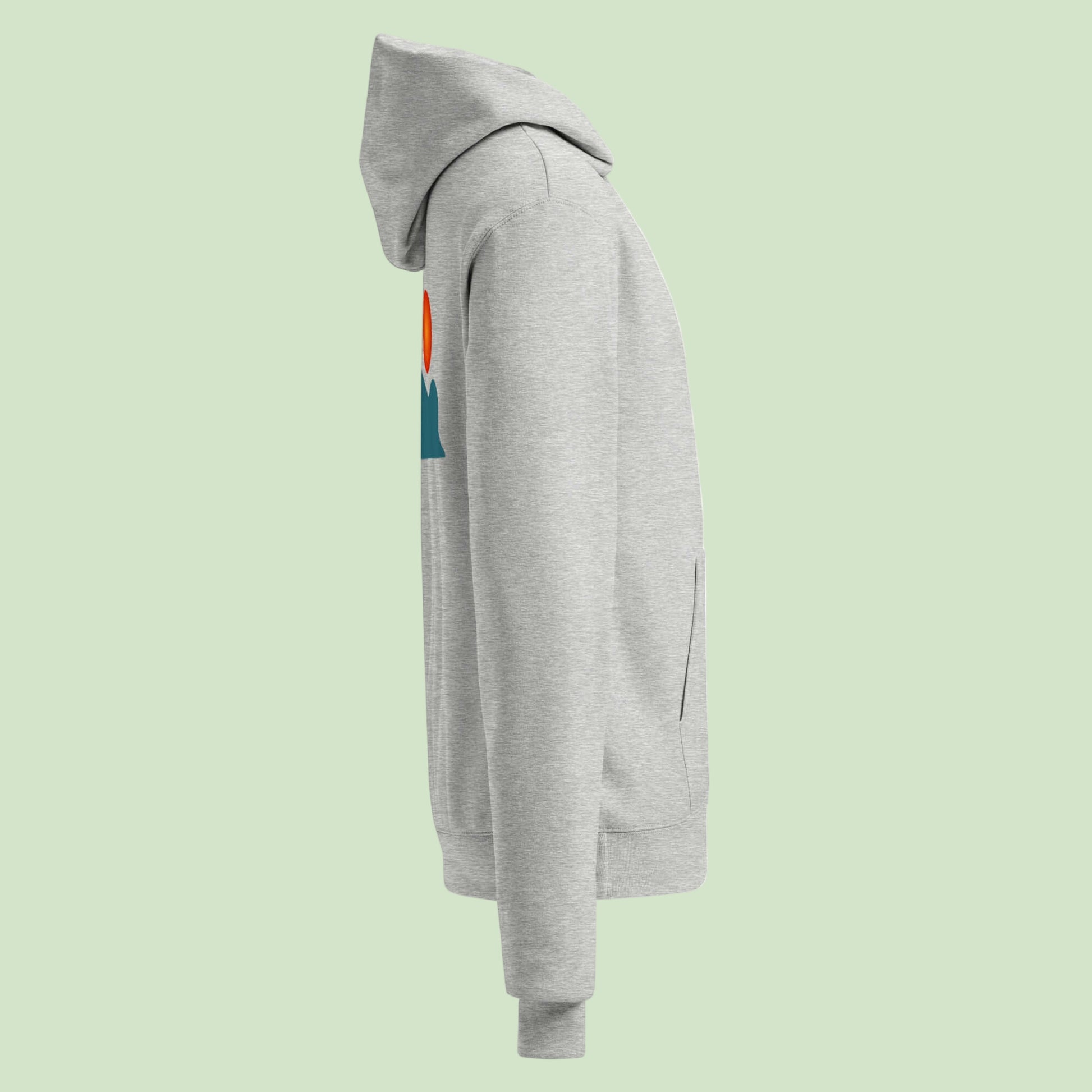 unisex champion hoodie light steel right view