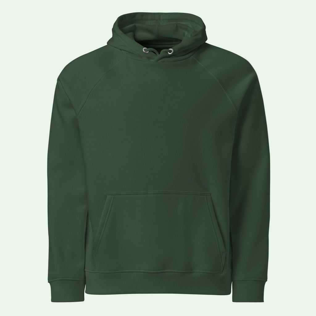 green sustainable ranglan hoodie front by Aunti