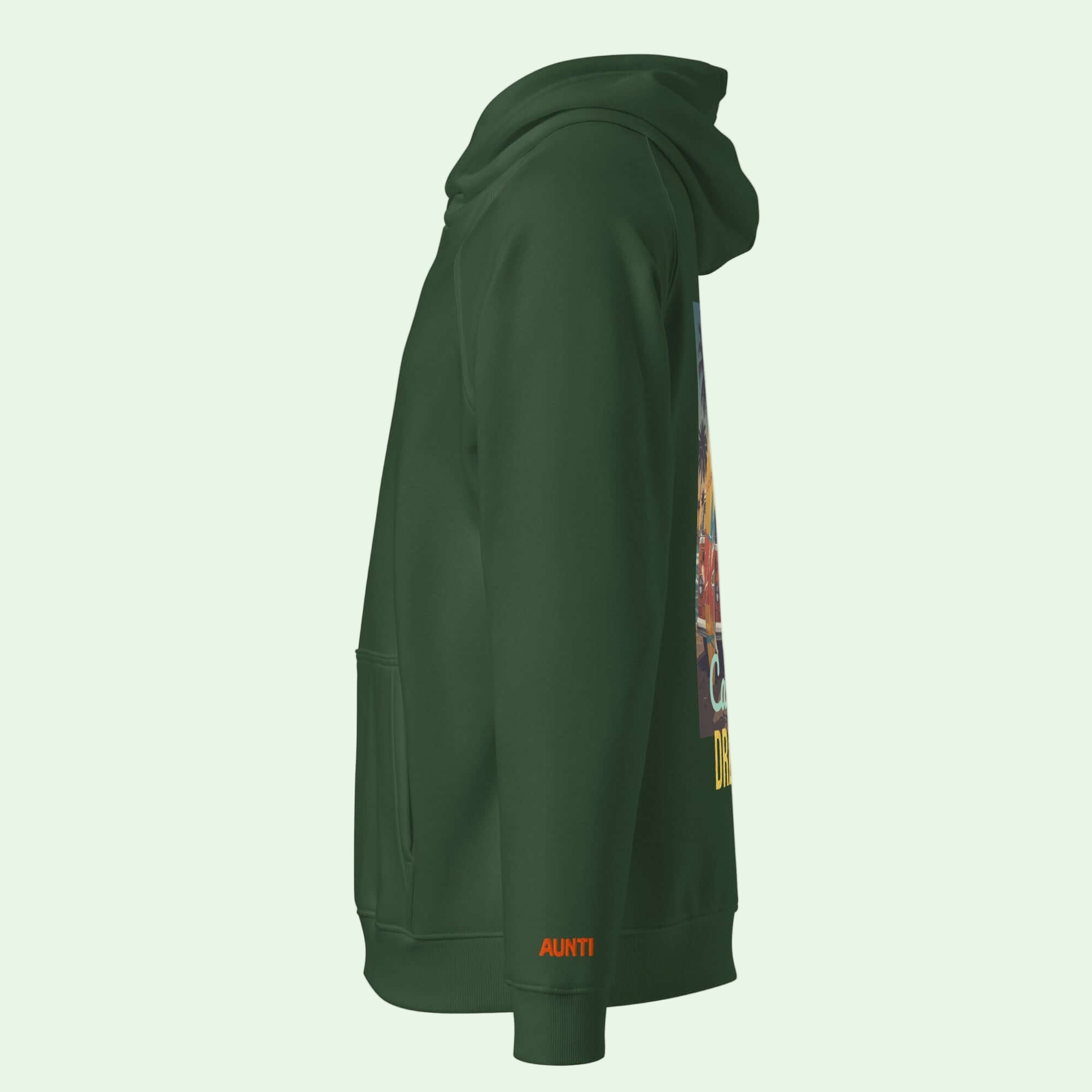 unisex-eco-ranglan-hoodie-in-bottle-green-with-aunti-embrodery-on-left-sleeve