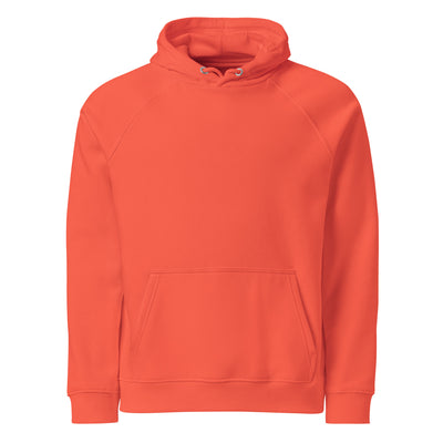 unisex eco ranglan hoodie burnt orange front