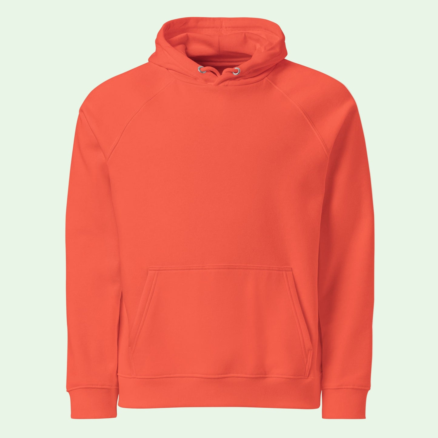unisex eco ranglan hoodie burnt orange front by Aunti