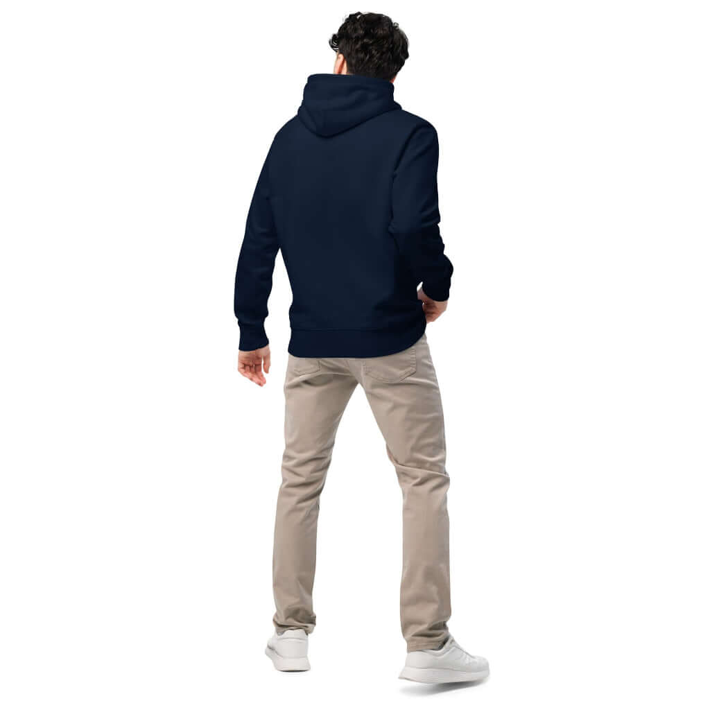 ecologic hoodie in navy back view
