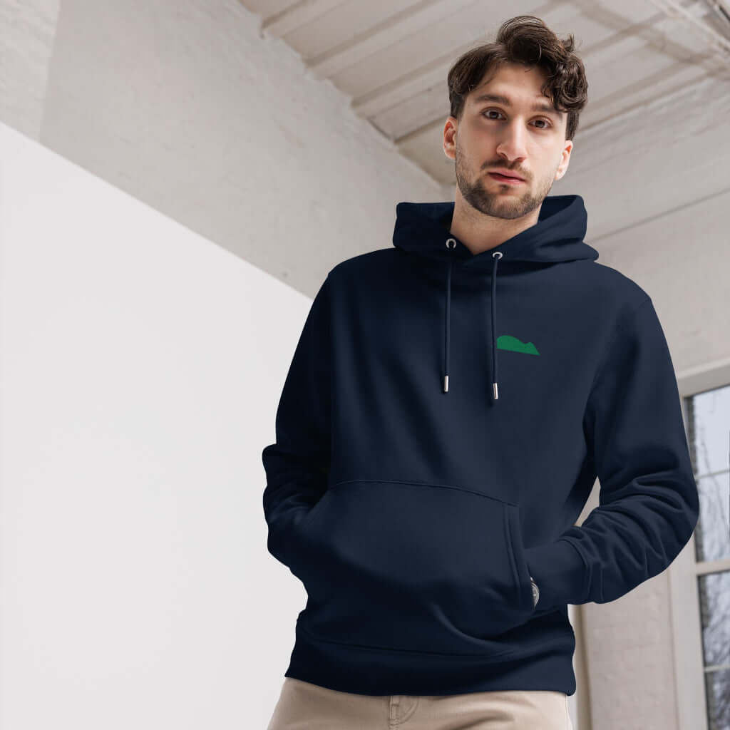 unisex-eco-hoodie-in-navy-with-embrodery-in-green