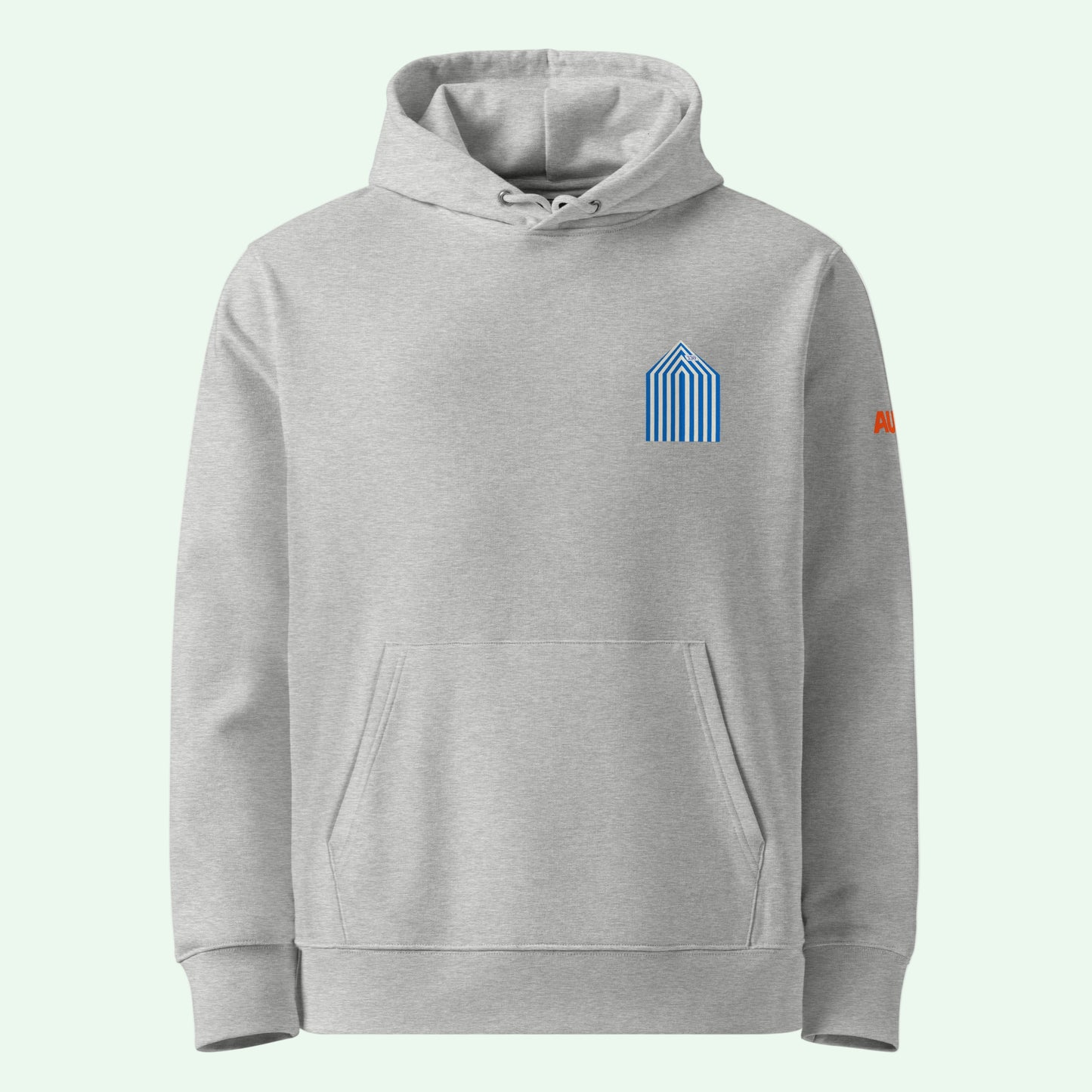 unisex-organic-hoodie-heather-beach-cabins-front-by-aunti