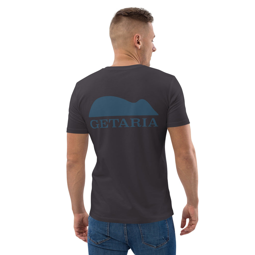 Camiseta GOTS Getaria en antracita, vista trasera, por AUNTI