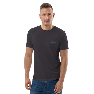 Camiseta color antracita con diseño en el pecho de Getaria en azul. Aunti