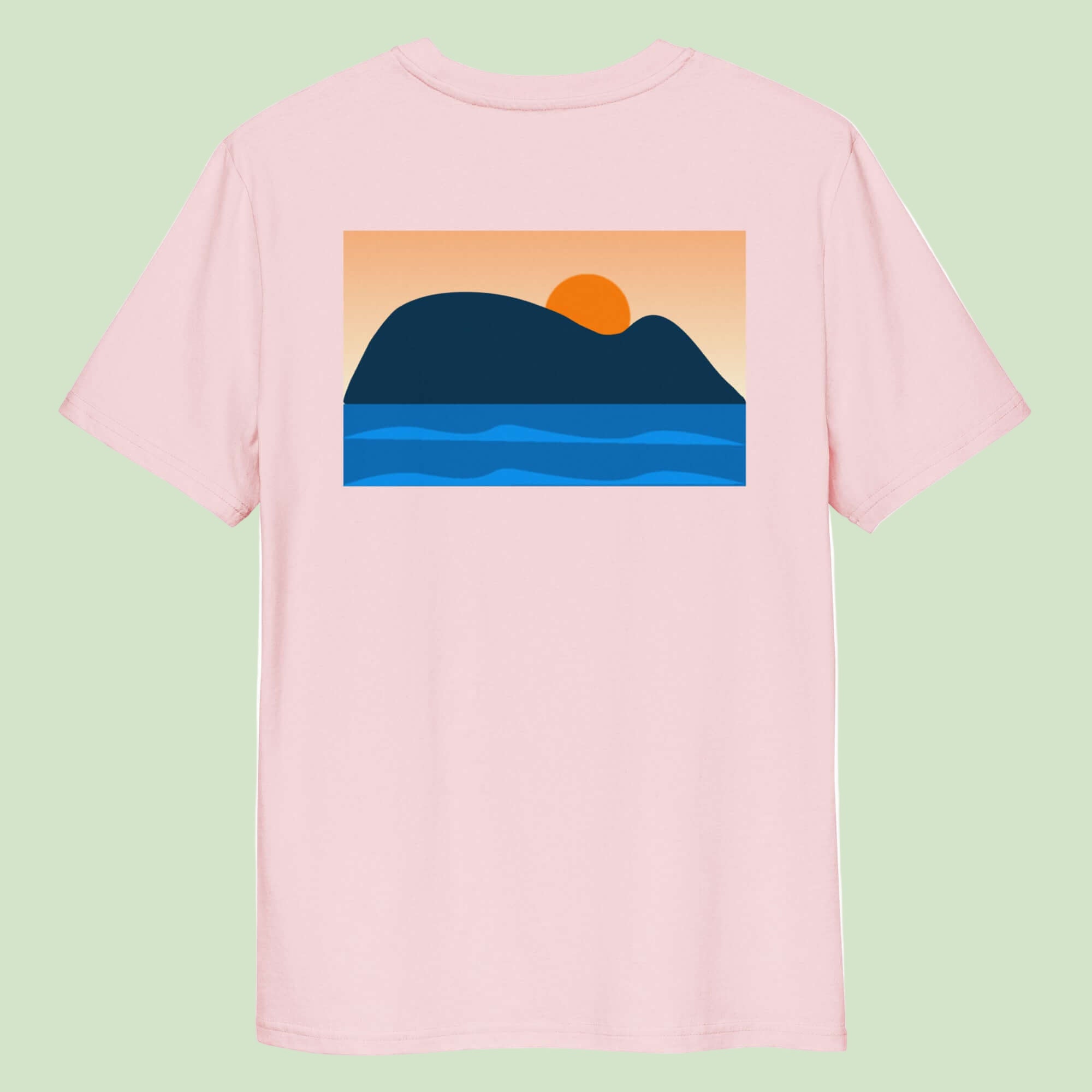 pink-organic-cotton-t-shirt-raton-de-getaria-minimalist-front by Aunti
