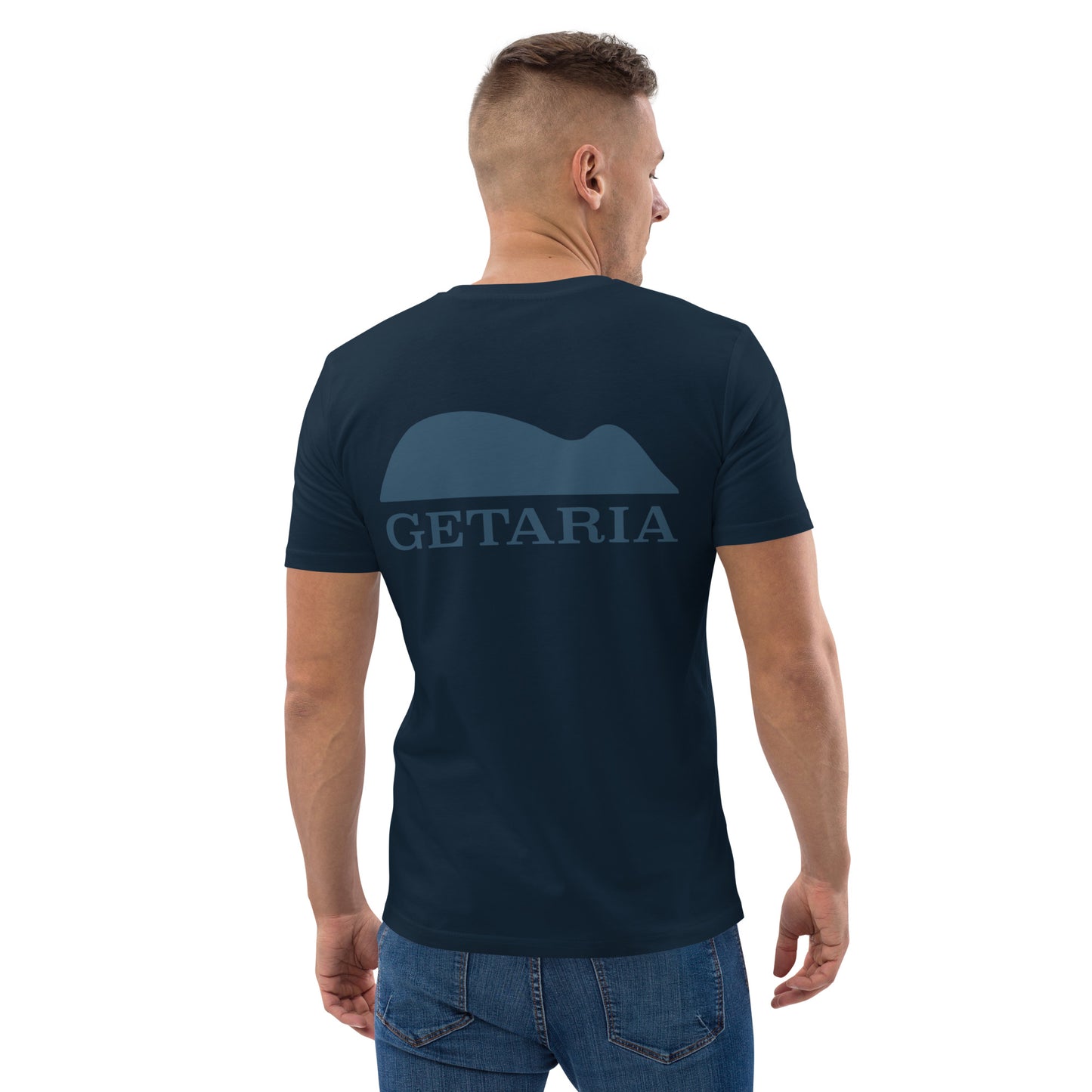 Camiseta gots azul marina con diseño trasero en azul de Getaria