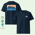 unisex gots certified cotton t-shirt in blue with mouse of getaria design by Aunti