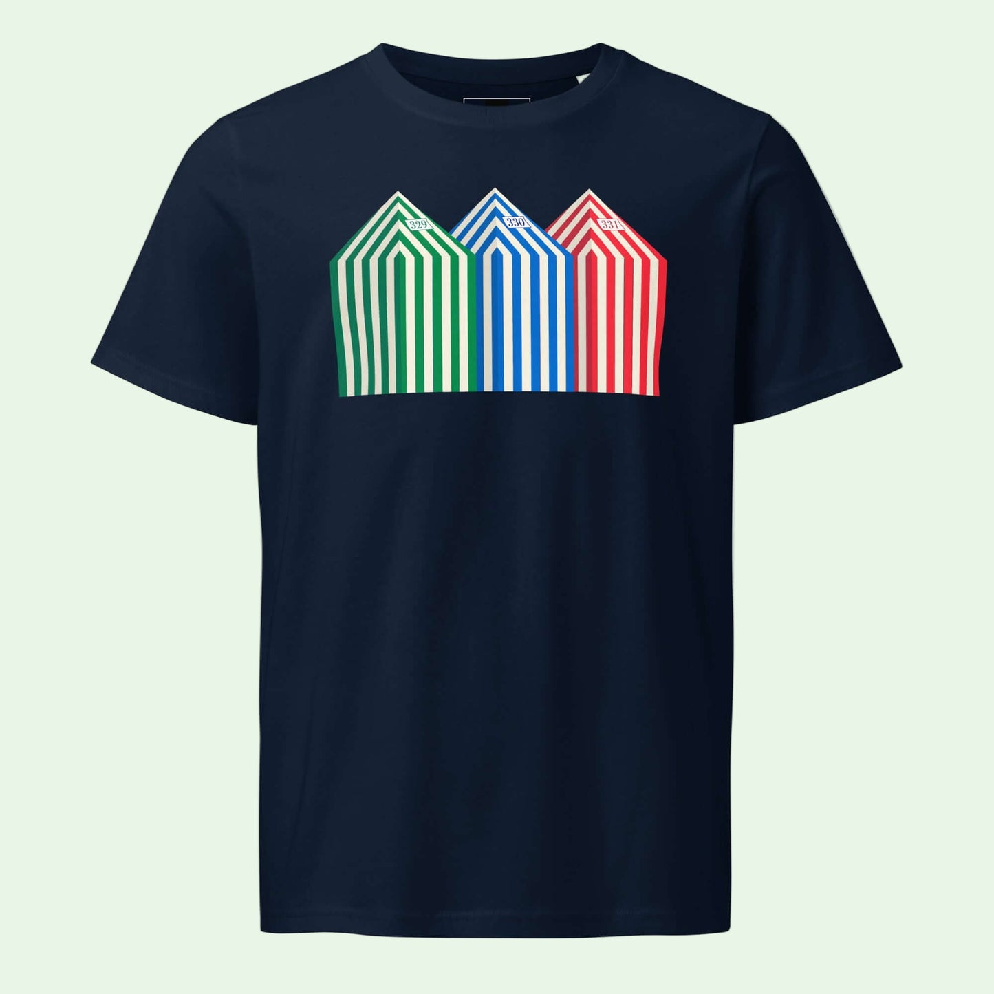 organic-beach-cabins-t-shirt-front by Aunti