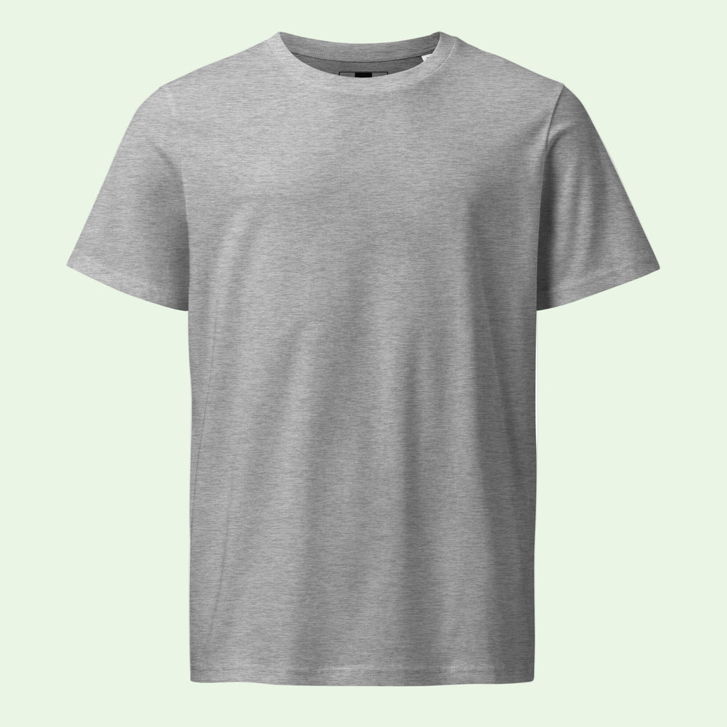 Camiseta gruesa orgánica Championship 1984 en gris jaspeado, vista frontal, por AUNTI