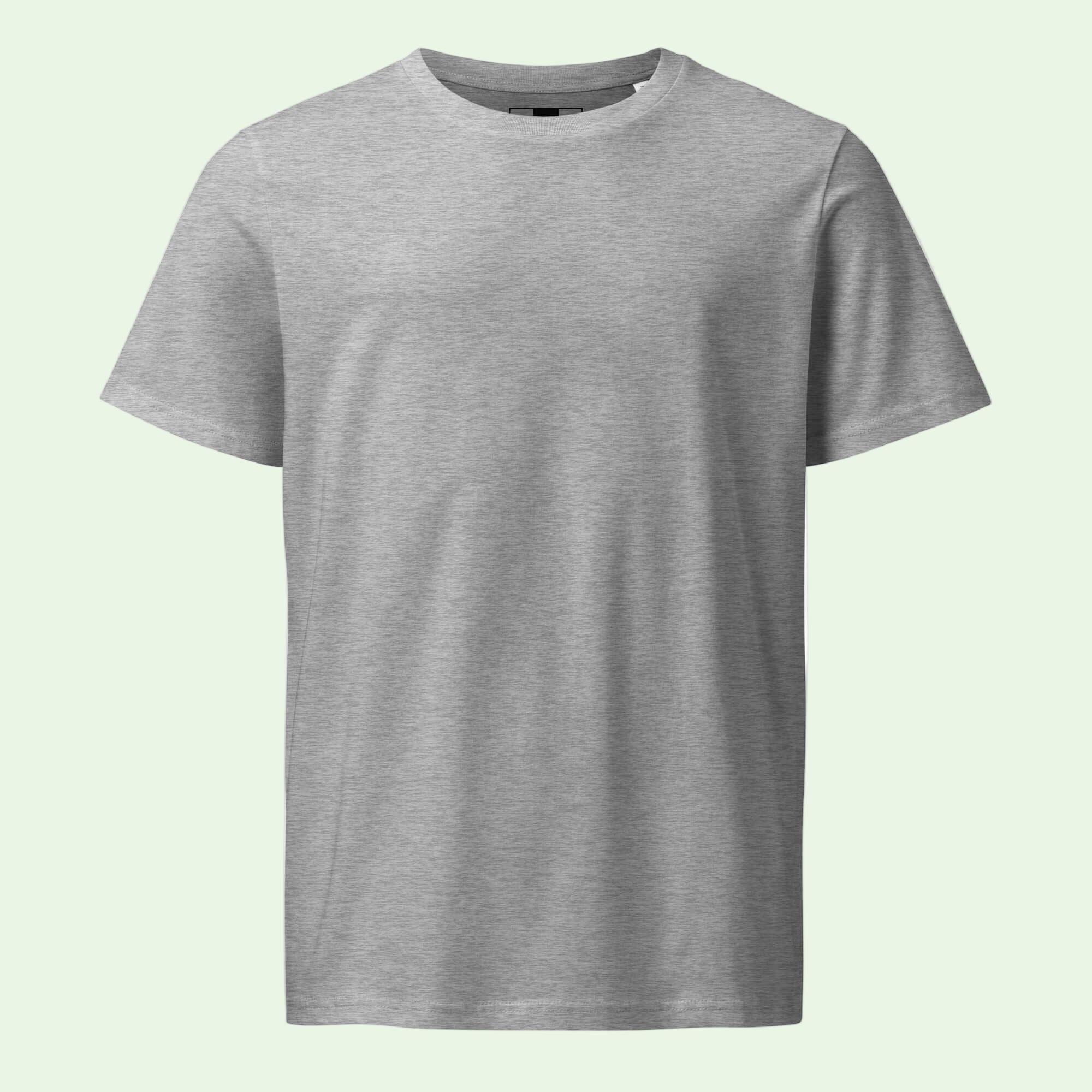 Camiseta gruesa orgánica Championship 1984 en gris jaspeado, vista frontal, por AUNTI
