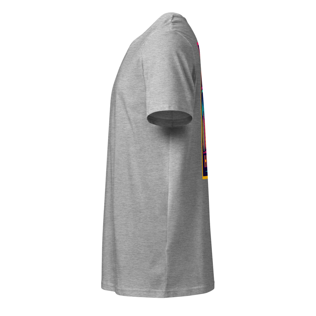 Camiseta gruesa orgánica Championship 1984 en gris jaspeado, vista lateral izquierda, por AUNTI