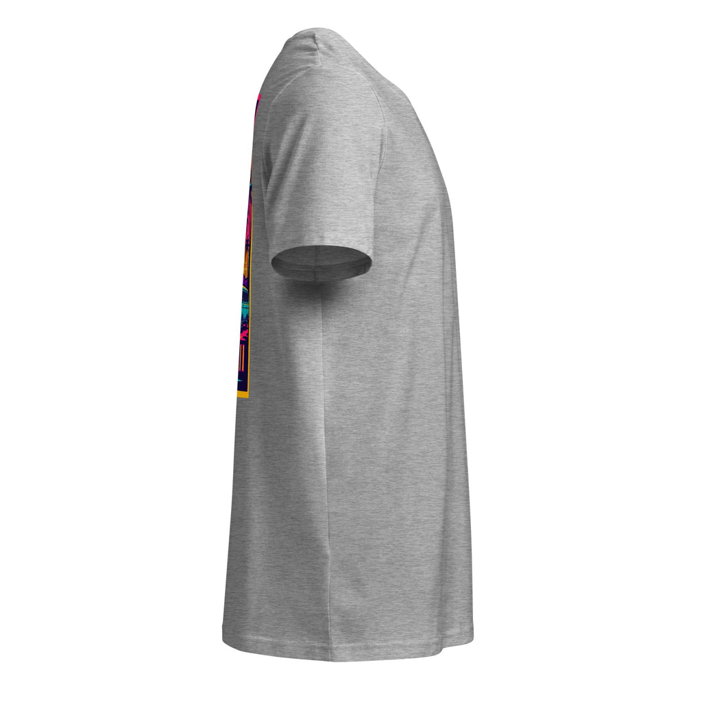 Camiseta gruesa orgánica Championship 1984 en gris jaspeado, vista lateral derecha, por AUNTI