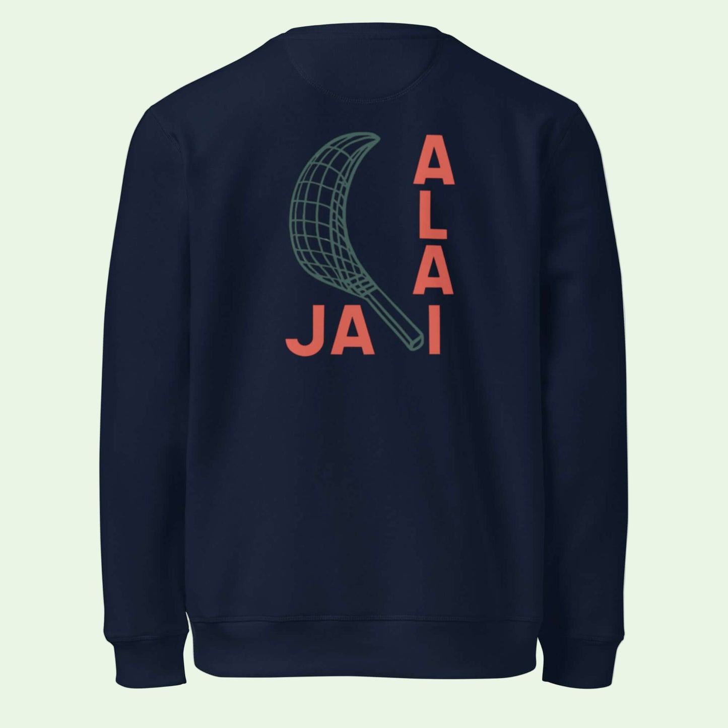 unisex-organic-navy-sweatshirt-with-jai-alai-design-back