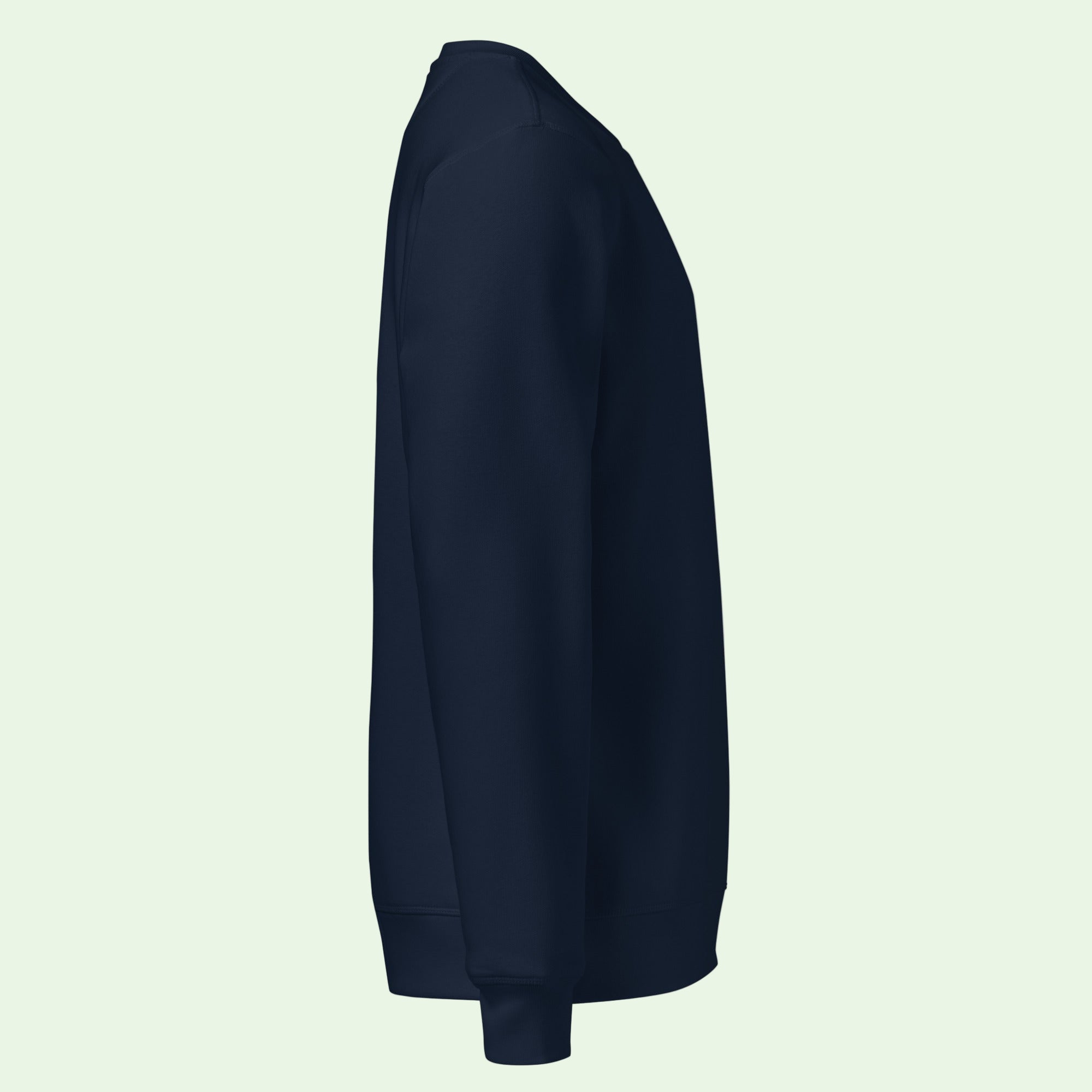 unisex organic sweatshirt in navy blue right