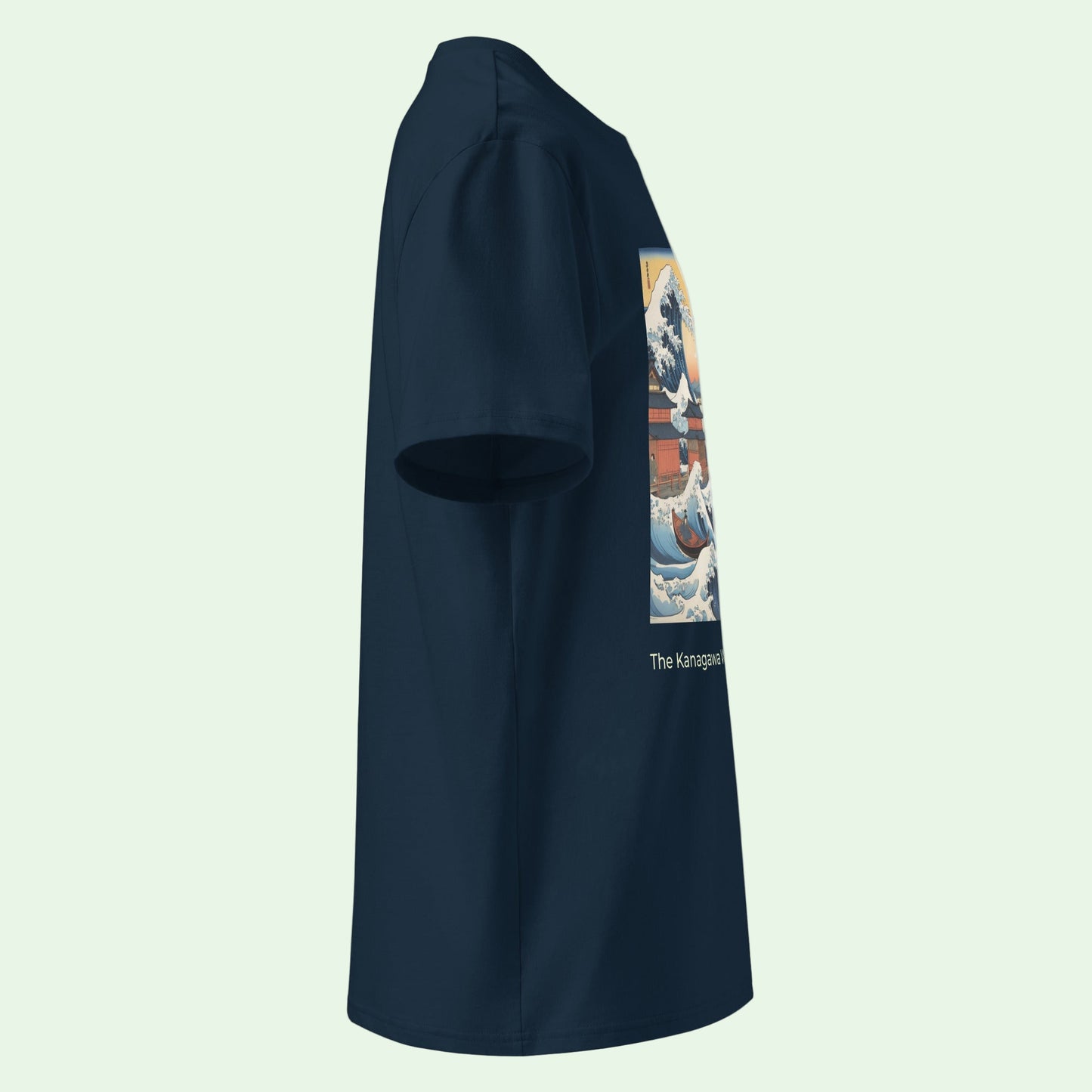 unisex organic ribbed neck t-shirt navy right by aunti