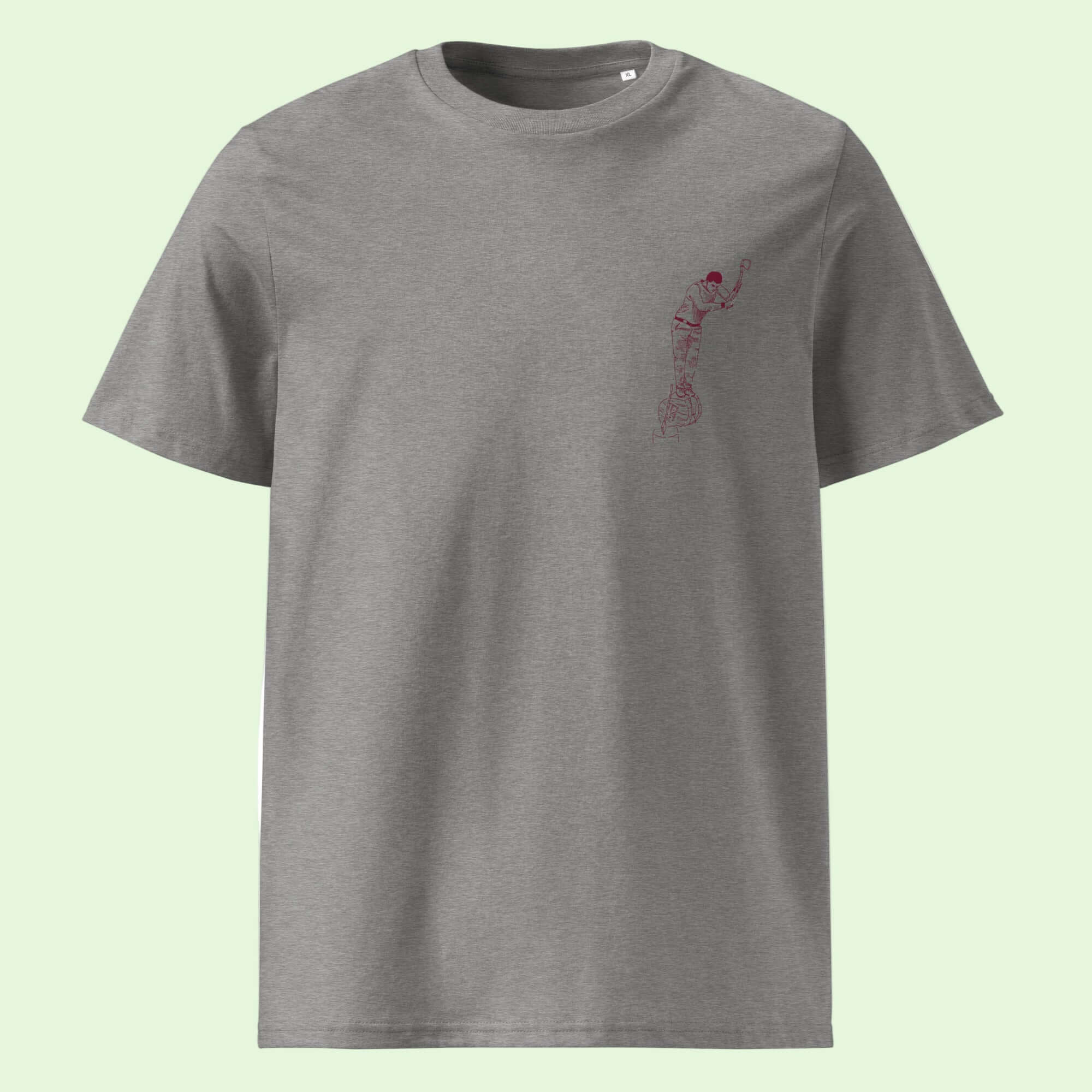 unisex organic gots certified t-shirt in grey with aizkolari chest design by Aunti