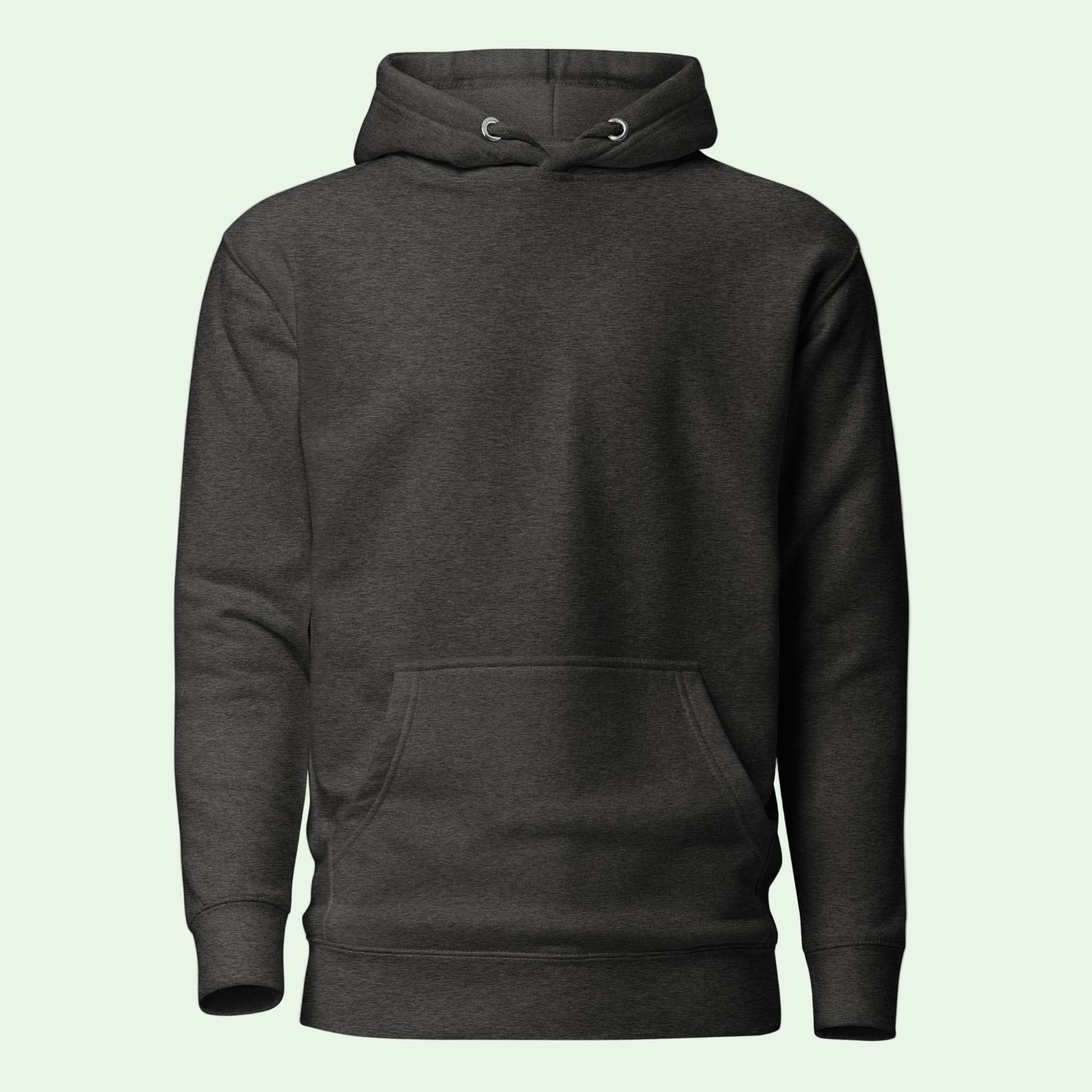 unisex premium hoodie in charcoal heather front by AUNTI