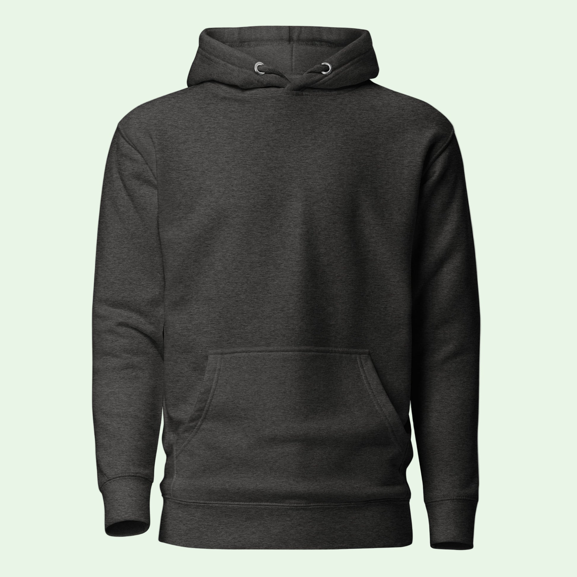 unisex premium hoodie in charcoal heather front by AUNTI