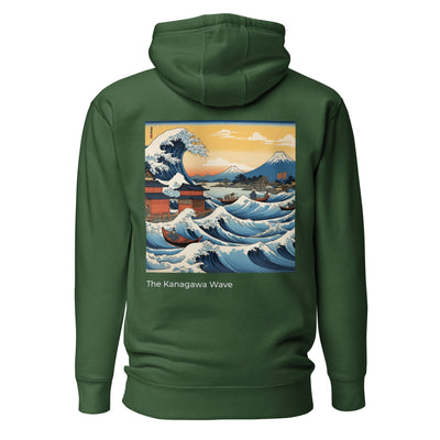 Sudadera sostenible con capucha la Ola de Kanawaga unisex.