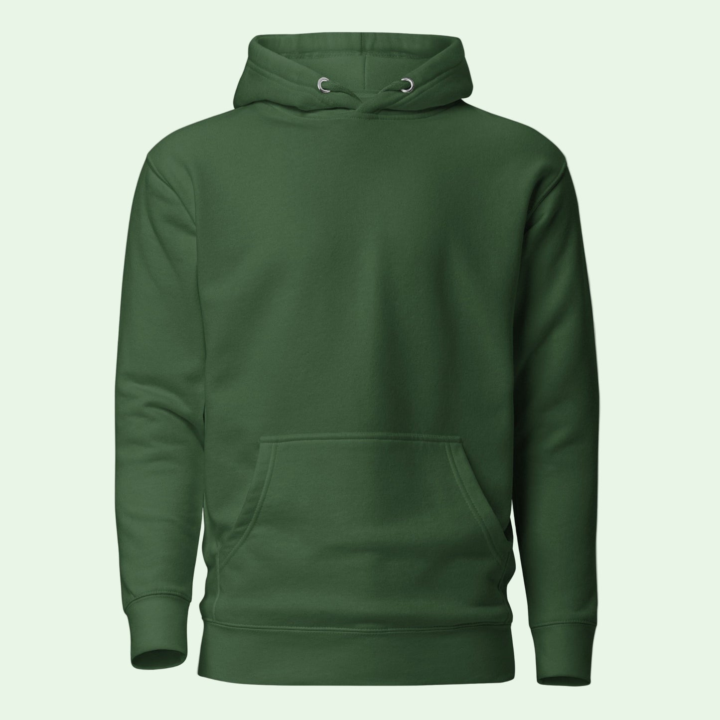 unisex premium hoodie in forest green front by Aunti
