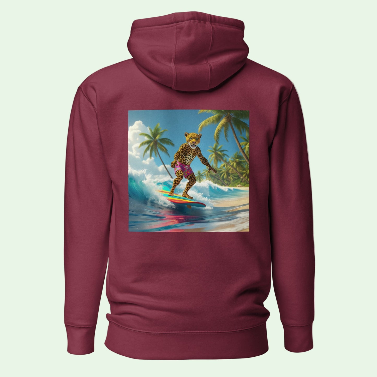 sudadera-sostenible-con-capucha-granate-leopardo-surfer by Aunti