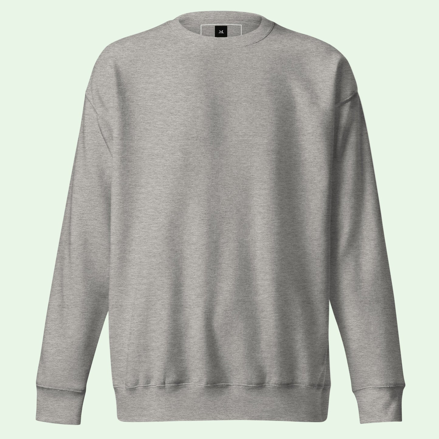 unisex premium sweatshirt carbon grey front by Aumti