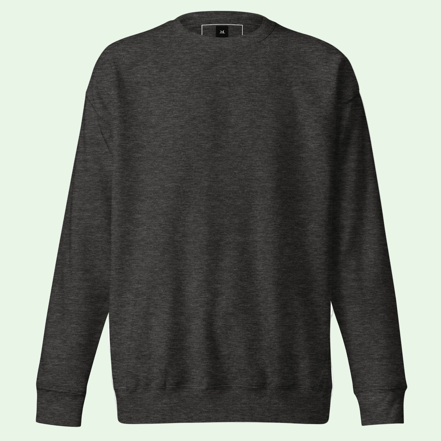 unisex premium sweatshirt in charcoal front by Aunti
