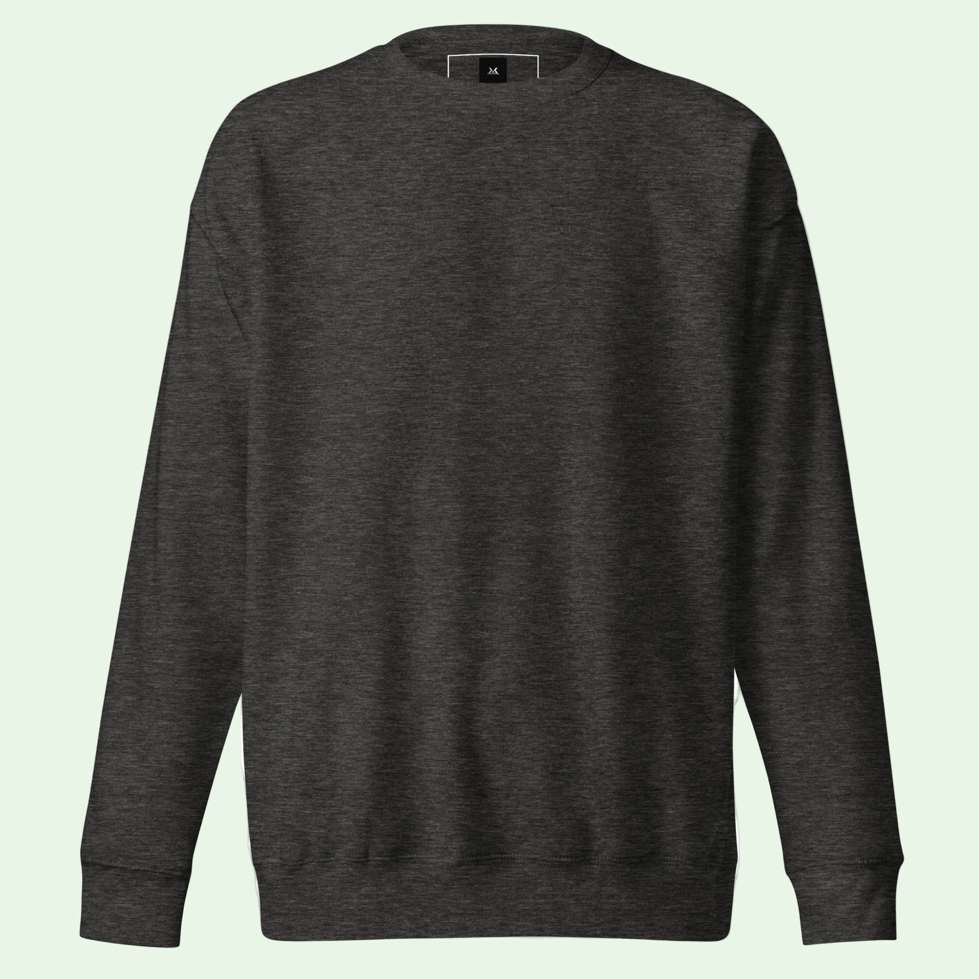 unisex premium sweatshirt in charcoal front by Aunti